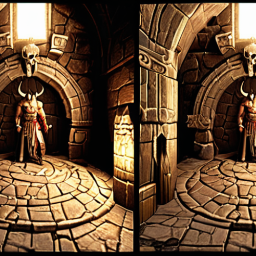 Home 15 **
A split-screen showing Diablo II. On the left, the game is displayed in the original 800x600 resolution, appearing pixelated and blurry. On the right, the same scene is rendered in 1920x1080 with anisotropic filtering, showcasing crisp textures and sharp details. The overall image emphasizes the dramatic improvement in visual quality achieved through resolution and texture filtering enhancements.
**