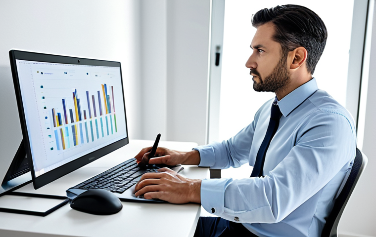 A professional individual, male or female, mid-30s, deeply focused, wearing a modest button-down shirt and tailored trousers. They are seated at a modern, clean desk, with hands resting thoughtfully near a laptop displaying abstract data visualizations or complex strategic diagrams. Their expression conveys intense concentration and intellectual engagement, emphasizing meticulous planning and optimized resource management. The setting is a minimalist home office with natural light, clean lines, and a subtle, high-tech aesthetic. safe for work, appropriate content, fully clothed, professional dress, perfect anatomy, correct proportions, natural pose, well-formed hands, proper finger count, natural body proportions, high resolution, soft studio lighting, professional photography.