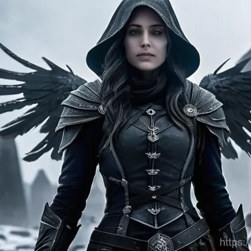 디아블로2 피의 습격 퀘스트 - **A Fallen Amazon's Torment:**
    A full-body shot of Blood Raven, a once-heroic Amazon, now tragic...