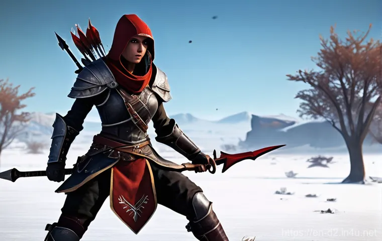 디아블로2 피의 습격 퀘스트 - **A Fallen Amazon's Torment:**
    A full-body shot of Blood Raven, a once-heroic Amazon, now tragic...