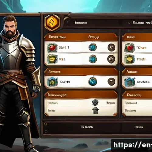 Home 28 디아블로2 필수 유틸리티 프로그램 - A detailed digital illustration of a fantasy game inventory screen showcasing an advanced stash sort...